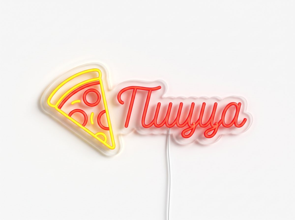Неоновая вывеска «Пицца»